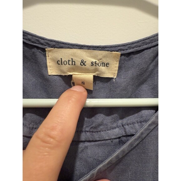 Anthropologie Cloth & Stone Small Chambray Side Button Up Tank Dress Sleeveless - Picture 4 of 6